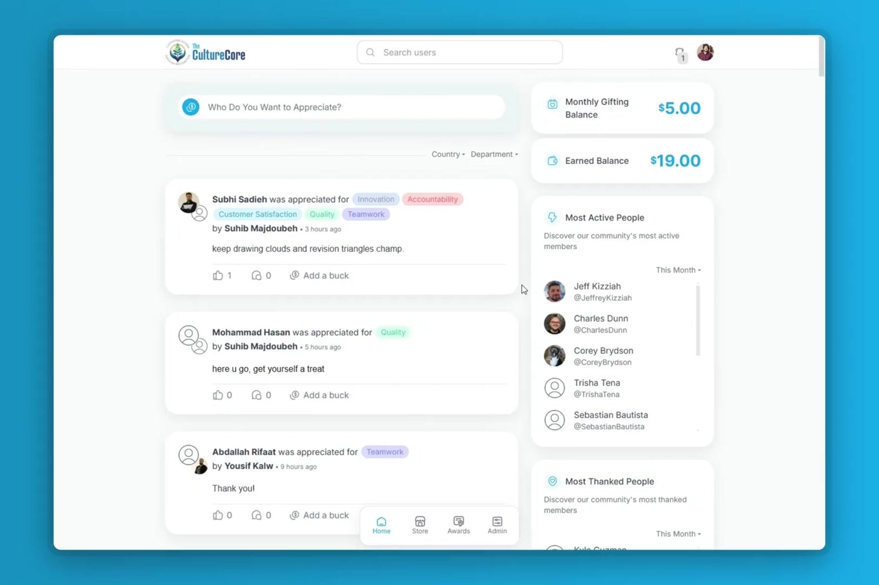 CultureCore employee recognition platform demo